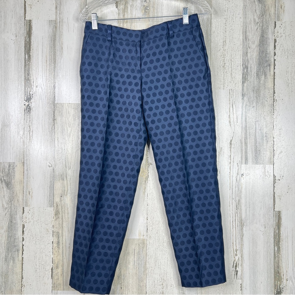 J. Crew Blue Polka Dot Ankle Pants